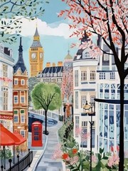 London Paint By Numbers For Adults Beginner DIY Wall Art Decor 12×16 In