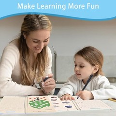 Handwriting Book Practice for Kids,Reusable Grooved Handwriting Books
