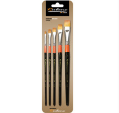 Rubens Artist Design Painting Paint Brushes Flat Brush 591 1set (5ea Brush)
