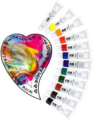MARABU 12 Brilliant Colours x 12ml Artists ACRYLIC Paint Tubes Set Art Painting