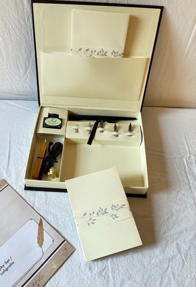 Calligraphy Set with Ink, Nibs, Wax Seal, and Stationery Kit