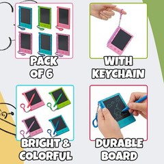 Kiddieloot Mini Lcd Writing Tablet For Kids – Pack Of 6 4.5 Inch Colorful