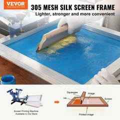 VEVOR Screen Printing Kit Silk Screen Printing Frame 20x24in 305 Count Mesh 6pcs