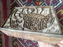 Vintage Carved Wooden and Wood and Metal Textile Wall Clay Stamps India