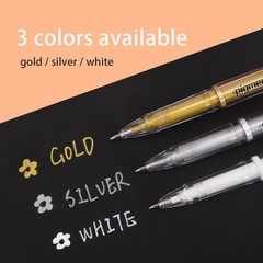 1mm Medium Fine Point Gold Silver White Ink Gel Pens Opaque Archival 3 Packs