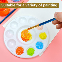 Paint Brushes Palette Set, 10Pcs Nylon Hair Brushes and 1Pcs Plastic Paint Palet