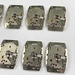 10 Rectangle Watch Plates Part Steampunk Altered Art Silver Watchmaker Lot Jewel