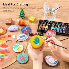 Shuttle Art Acrylic Paint Set, 15 x 12ml Tubes Artist Quality Non Toxic Rich Pig
