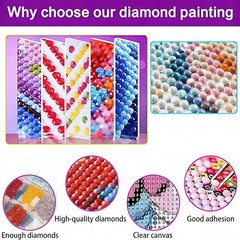 Fall Diamond Art Kits for Adults, 4 Packs Fall Diamond Painting Kits, 5D DIY s