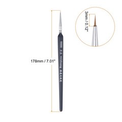5 pcs Detail Paint Brushes 3mm Nylon Miniature Painting Brush(00000#) Black