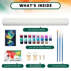 Framed Paint by Numbers Kit for Adults Beginner 8×12 Inch, Starry Night Adult