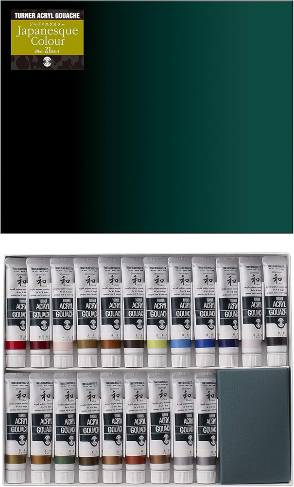 Turner’S Acrylic Gouache AGJ2021C Japanese Color Set of 21 Colors, 0.7 Fl Oz (20