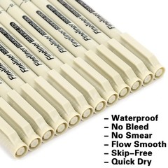 12 Pcs Black Micro Fineliner Drawing Pens Waterproof Watercolor Art Pen Set