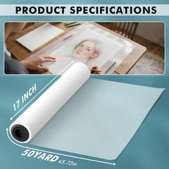 Koala Tracing Paper Roll for Drawing, Sewing, Sketching, 17 in X 50 yd, 50gsm