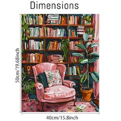 Pink Room Paint by Number for Adults Beginners, Study Frameless MT22493-US