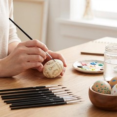 30Pcs Fine Paint Brushes #000 Line Set Black