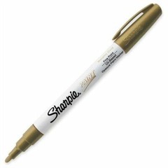 Sharpie 35544 Paint Marker, Oil Base, Fine Point, Gold, Each