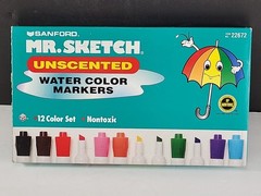 Vtg Sanford Mr Sketch Unscented Nontoxic Water Color Markers 12 Set Odorless