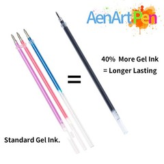 Aen Art Glitter Gel Pens Colored Fine Tip Markers with 40% More Ink for Adult Co