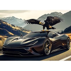 Sports Car Diamond Painting Kits for Adults, Eagle Diamond Art Dots 5D Full Dr
