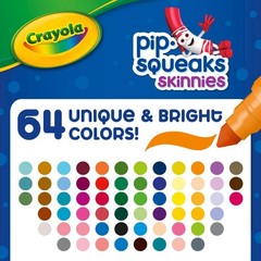 Crayola Pip-Squeaks Skinnies Washable Markers 64 Count (Pack of 1),