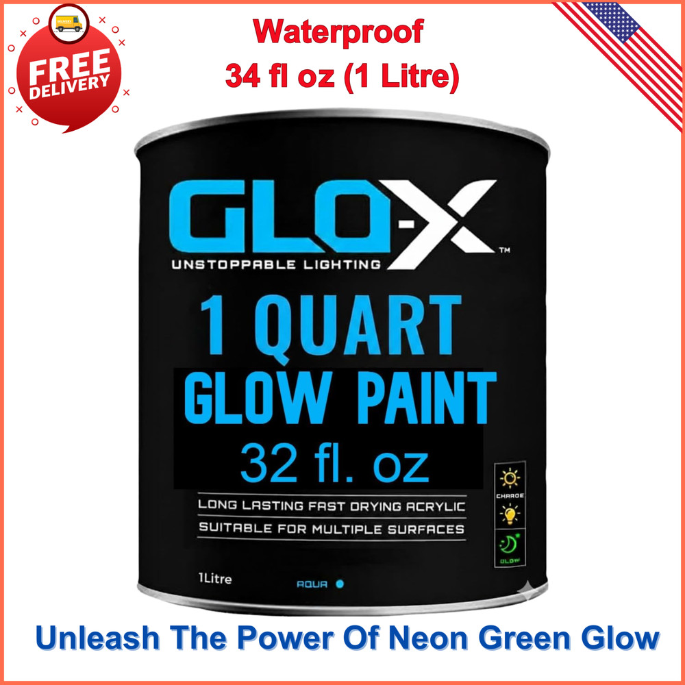 Glow in the Dark Acrylic Paint – UV Reactive Fluorescent Paint for Indoor Walls
