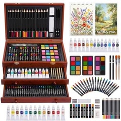 TMOL Art Supplies, 175-Pack Deluxe Art Set Drawing Painting Kit with 2 Cherry