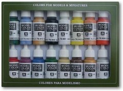 Basic Colors USA Acrylic Paint Set 16 Bottles 18ml
