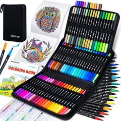 72 Colors Dual Tip Art Markers Pens for Adult Coloring Books, Brush and Fine …