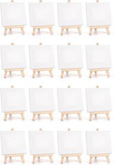 New In Box Sealed! 16 Pack Mini 4″ x 4″ Canvas Easels With Stands FREE SHIPPING!