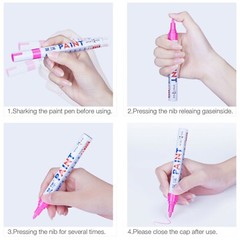 16Pc Waterproof Permanent Paint Marker Pen For Car Tyre Tire Tread Rubber Metal