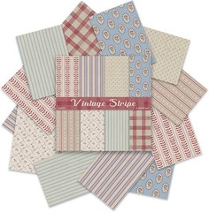 Scrapbook Paper,16 Sheets 4.1×5.8 Inch Vintage Stripe Style Scrapbook Supplie…