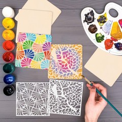 32 Pack Geometric Stencils 6 x 6 Inch Painting Templates for Scrapbooking Coo…