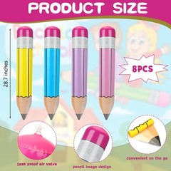 8 Pieces Multicolor Giant Inflatable Pencil 28.7 Inch Multicolor Blow up Penc