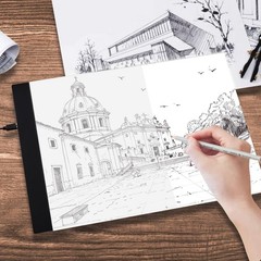 Translucent Vellum Paper 8.5×11, 100 Sheets Tracing Pad, Drafting Art, Black