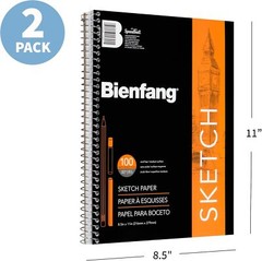 Bienfang Sketch Pad 8.5×11 Inch, (2-Pack) 100 Sheets of 50lb Graphite,White