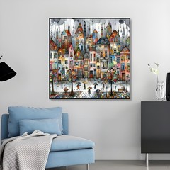 5D Castle House Diamond Art Kits for Adults,Colorful Umbrella Full Round Drill D