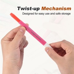 Solid Highlighters, 3 PCS Twistable Fluorescent Highlighter Markers, Pink