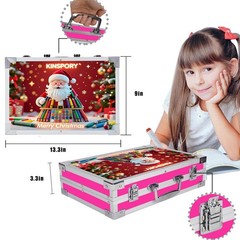 139 Pack Painting Drawing Art Kit Deluxe Double Layers Set Crafts Red