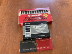Vintage Artists Charcoal Lot – Utrecht Charcoal & Graphite Sticks & Koh I Noor