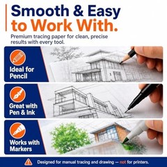 Tracing Paper for Drawing Trace Paper -PSLER 150 Sheets White Translucent Traci