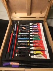 U.S. Art Supply Wood Box Easel Painting – Oil, Acrylic, Watercolor