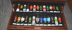 Deluxe Wooden Art Set Portable Case Colored Pencils Oil Paints Drawing Kit