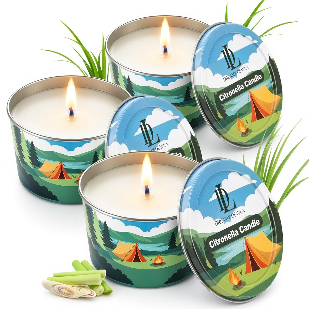 Citronella Candle for Outdoor 3 Pack, 2.2oz Mini 2.2 Ounce (Pack of 3), Green