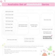 Ohuhu 48 Colors Alcohol Pastel Markers Brush & Fine+1 Marker Blender-Blossoming