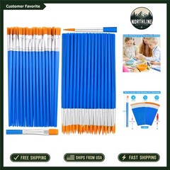 Versatile 50 Count Small Paint Brush Set – Flat & Round Tips for All Levels