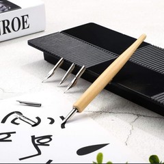 11 Pieces Comic Pen Nib Set G Ink Stainless Steel Drawing Calligraphy Wooden