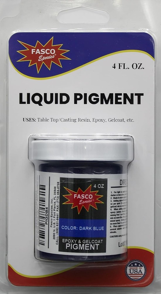 Dark Blue Pigment for Epoxy Resin, Gelcoat, 4 Fl Oz (Pack of 1), Medium