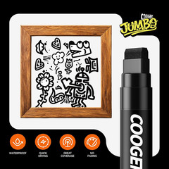 3Pcs Black Jumbo Poster Markers, 15MM Thick Permanent Acrylic Graffiti Markers,