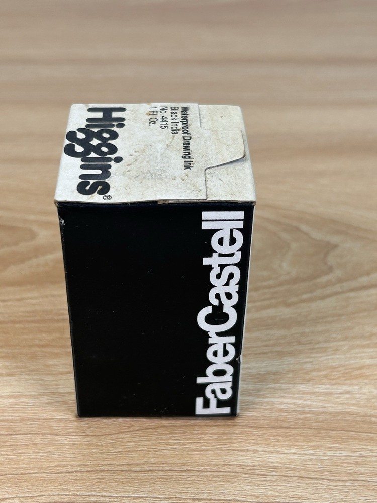 Vintage Higgins Waterproof Drawing Ink Black India No. 4415 Sealed Box 1 oz